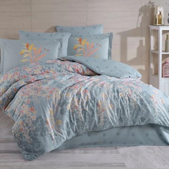 Hobby Çift Kişilik Ranforce Nevresim Takımı Serena Mavi