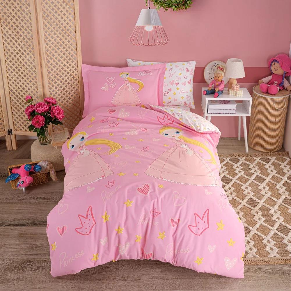 Hobby Tek Kişilik Poplin Nevresim Takımı Prenses Pembe