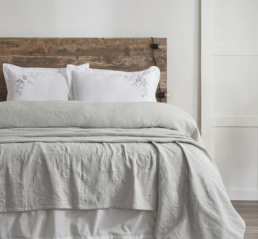 Şaheser Home Collection Yatak Örtüsü Seti Çift Kişilik Derek Bej