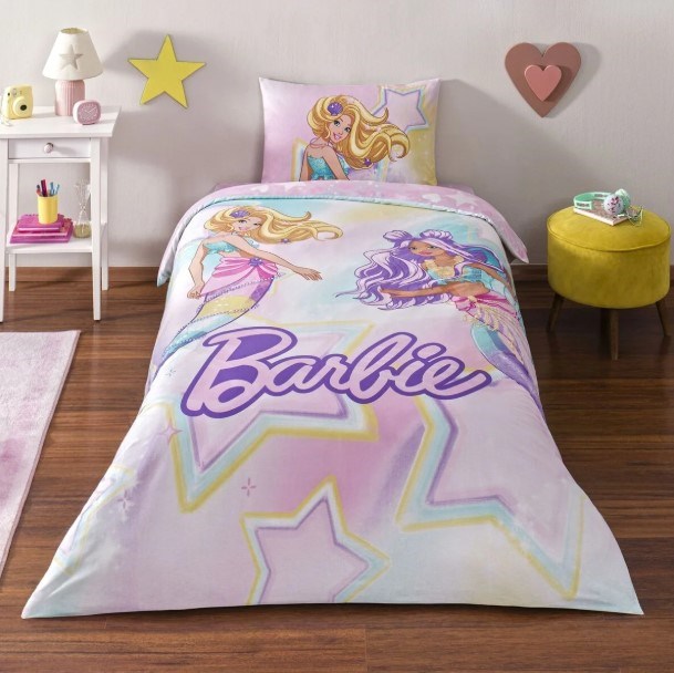 Taç Barbie Mermaid Tek Kişilik Lisanslı Nevresim Takımı