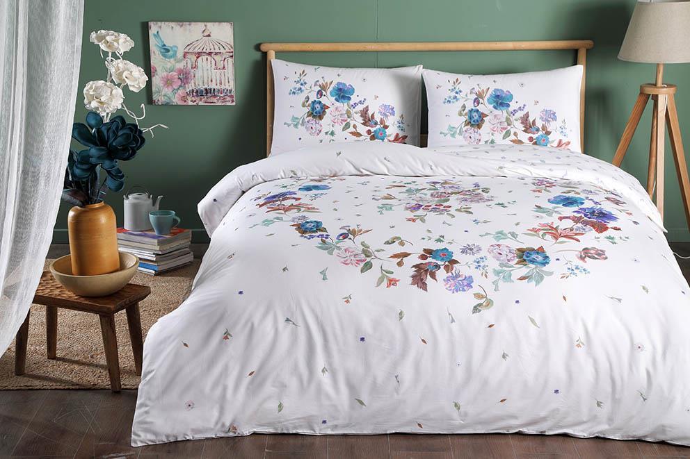 Taç Çift Kişilik Ranforce Nevresim Takımı Sander Mavi