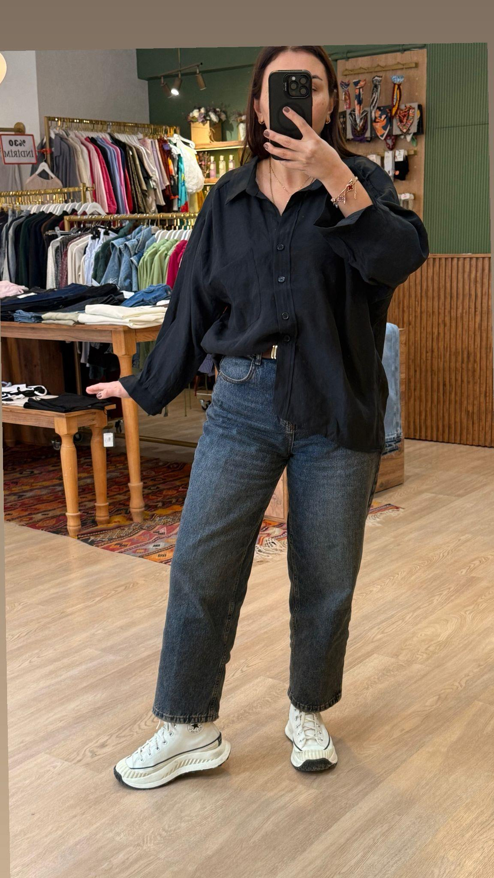 Oversize Gömlek Siyah