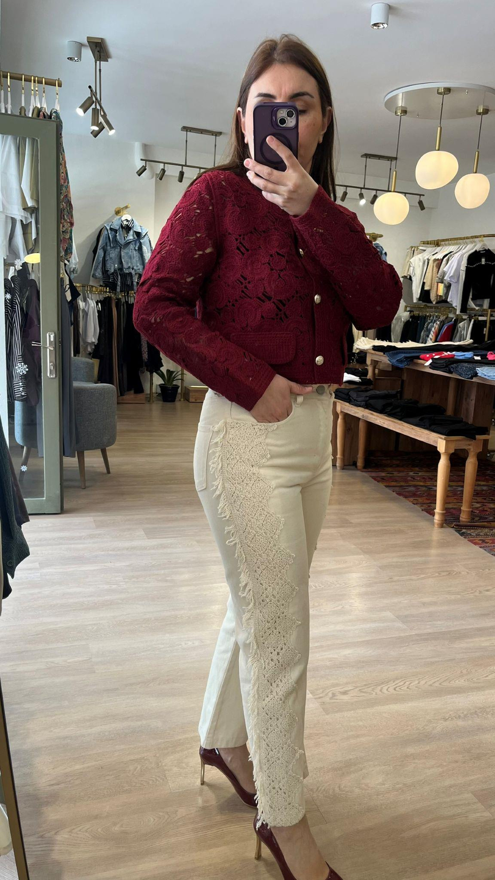 Yanları Detaylı Pantolon Krem