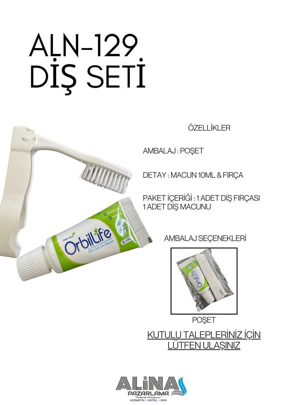 POŞETLİ DİŞ SETİ ALN129