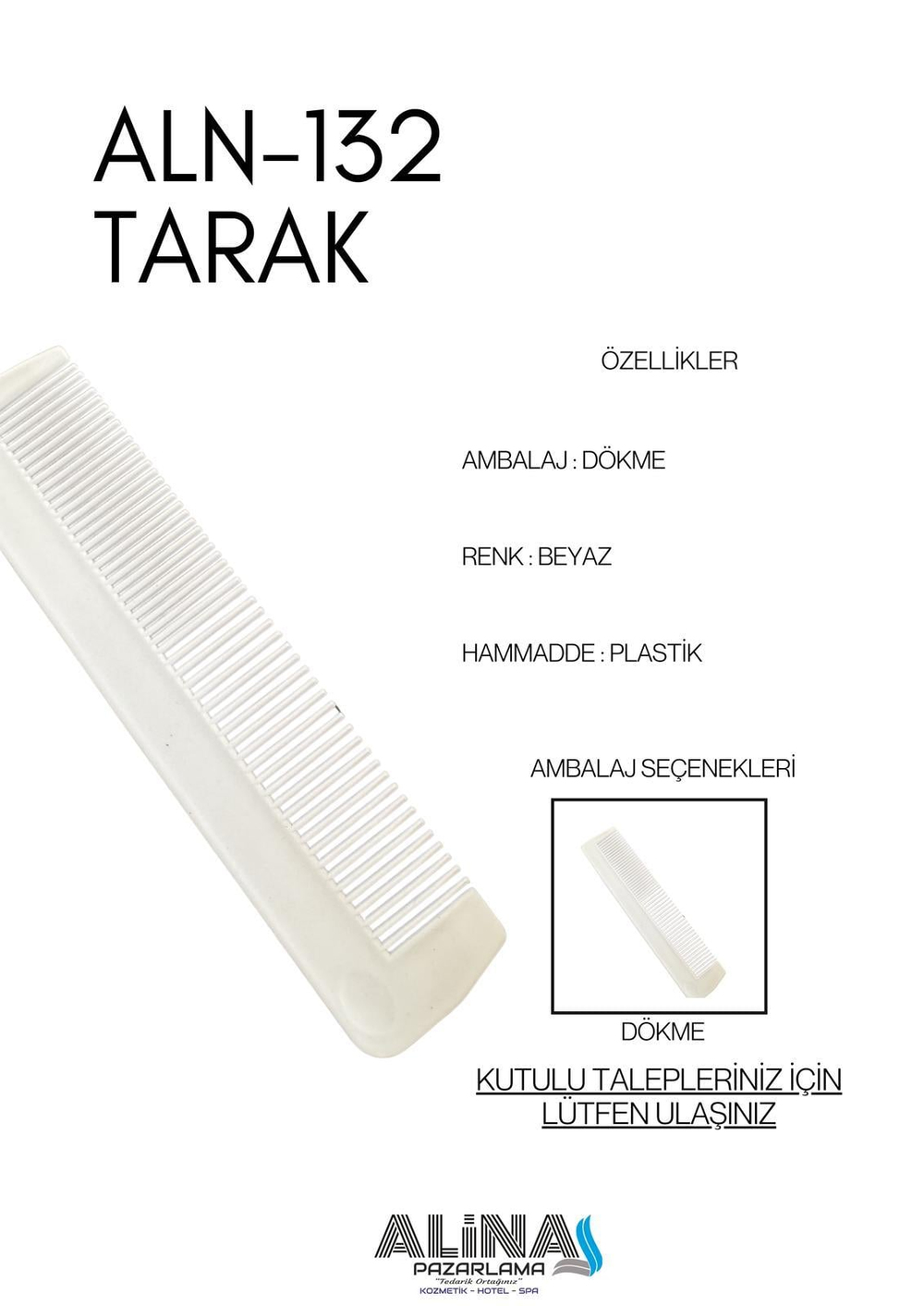 POŞETLİ TARAK ALN132