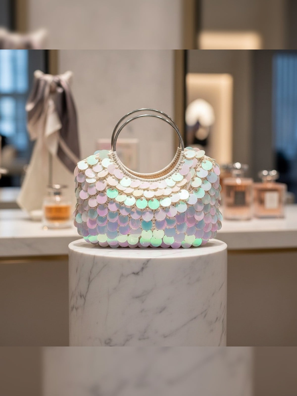 Burché Pullu İşlemeli Clutch Çanta