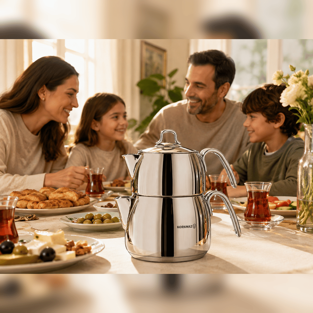 Korkmaz A027 Perla Midi Çaydanlık Takımı