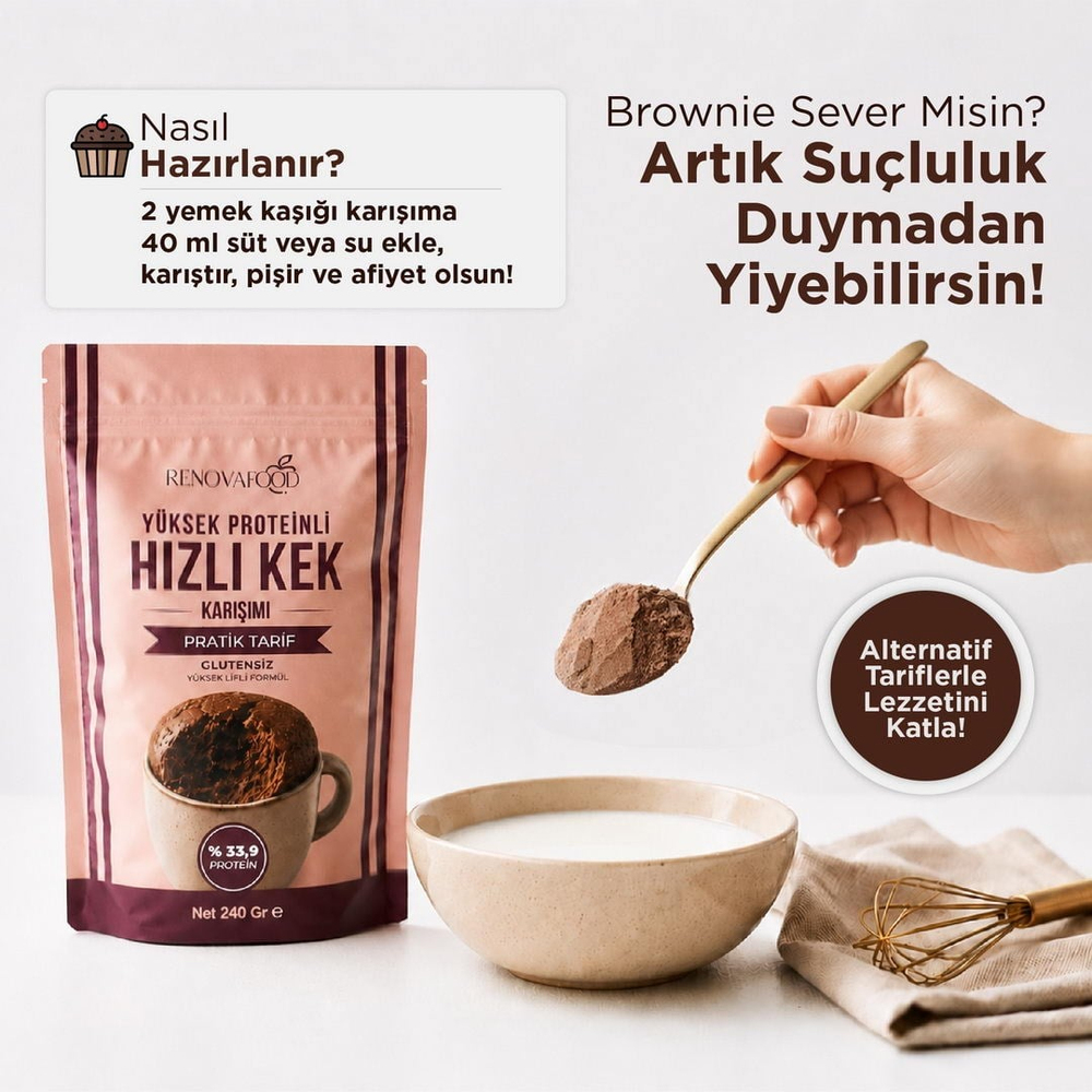 Yüksek Proteinli Hızlı Kek Karışımı