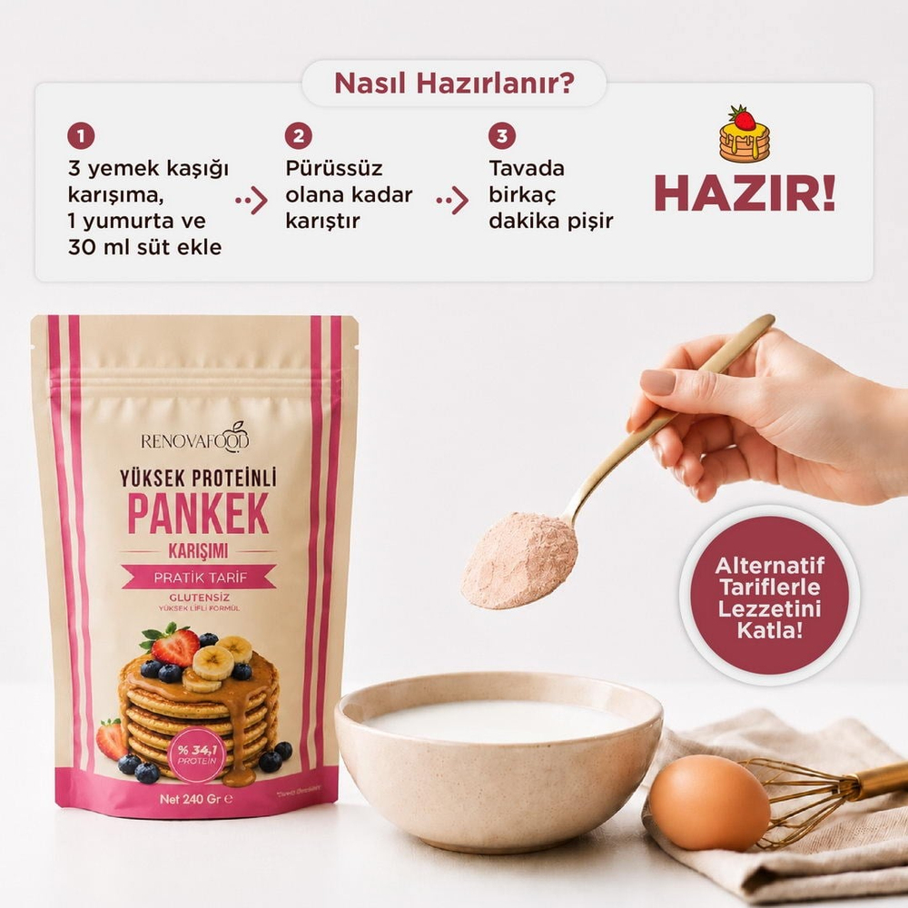 Yüksek Proteinli Pankek Karışımı