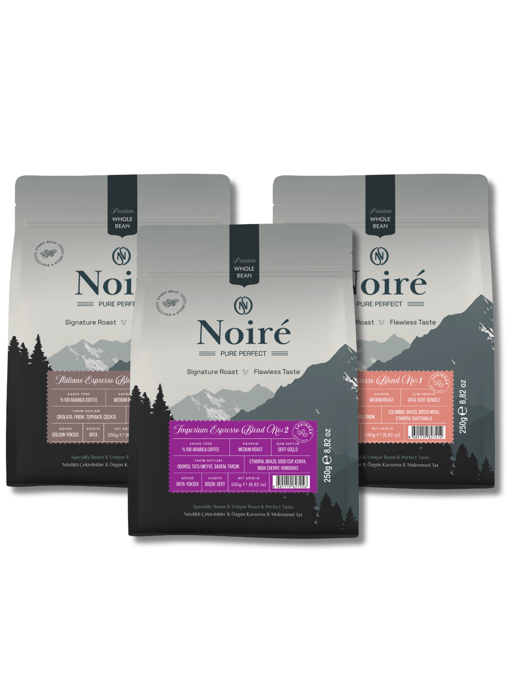 

Noire 3'lü Espresso Tanışma Seti - Premium %100 Arabica Üçüncü Nesil Kahve Paketi