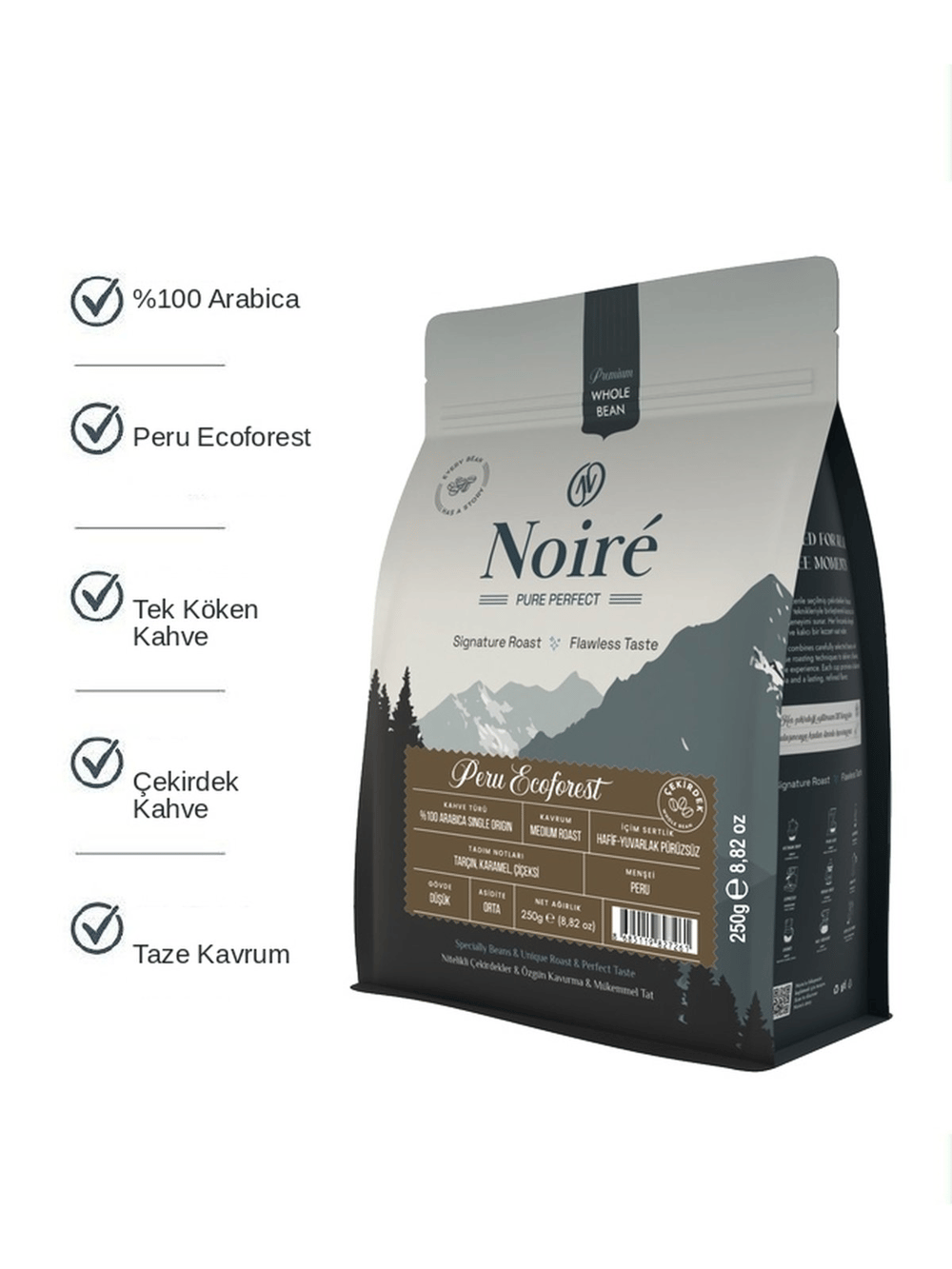 

Peru Ecoforest %100 Arabica Single Origin Çekirdek Kahve 250 g
