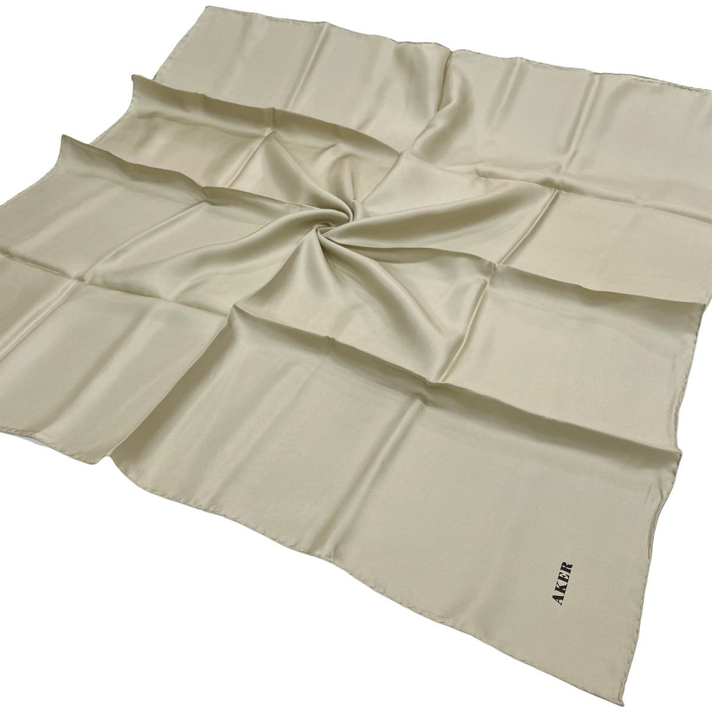 Aker Düz İpek Eşarp Twill - Bej 954