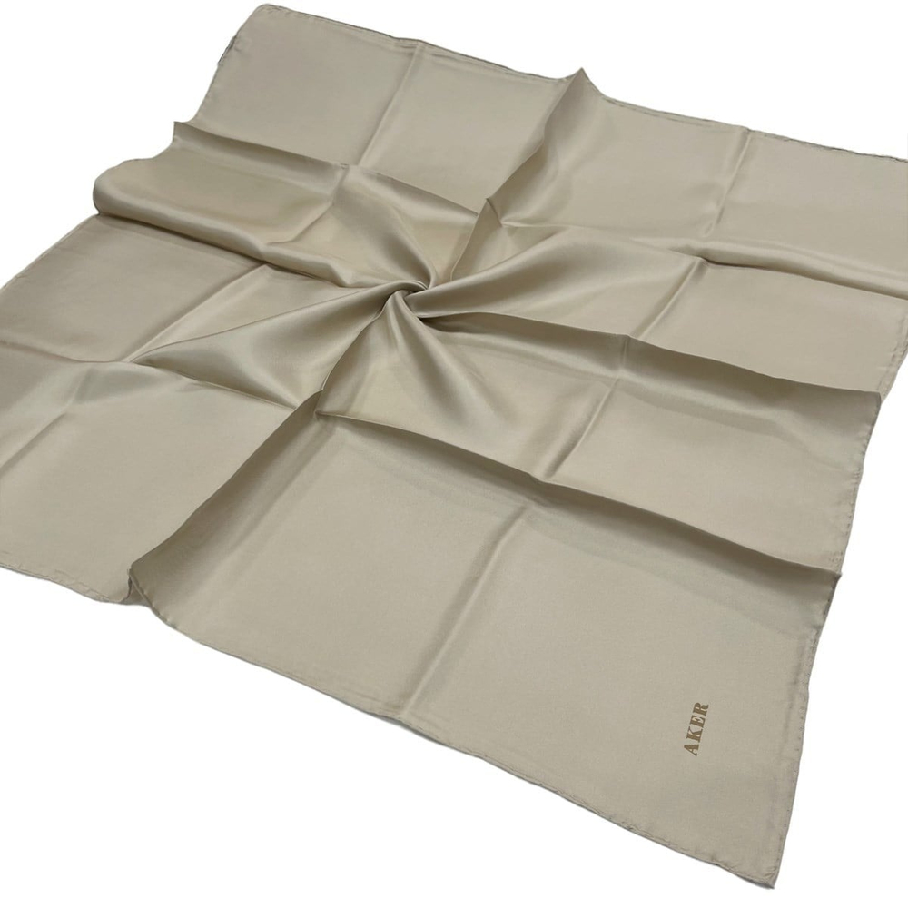 Aker Düz İpek Eşarp Twill - Bej 961