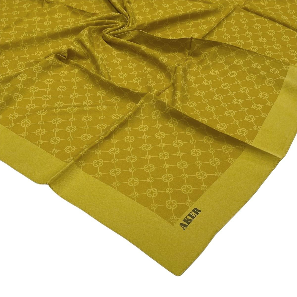 Aker Elegance Monogram Eşarp - Hardal 962