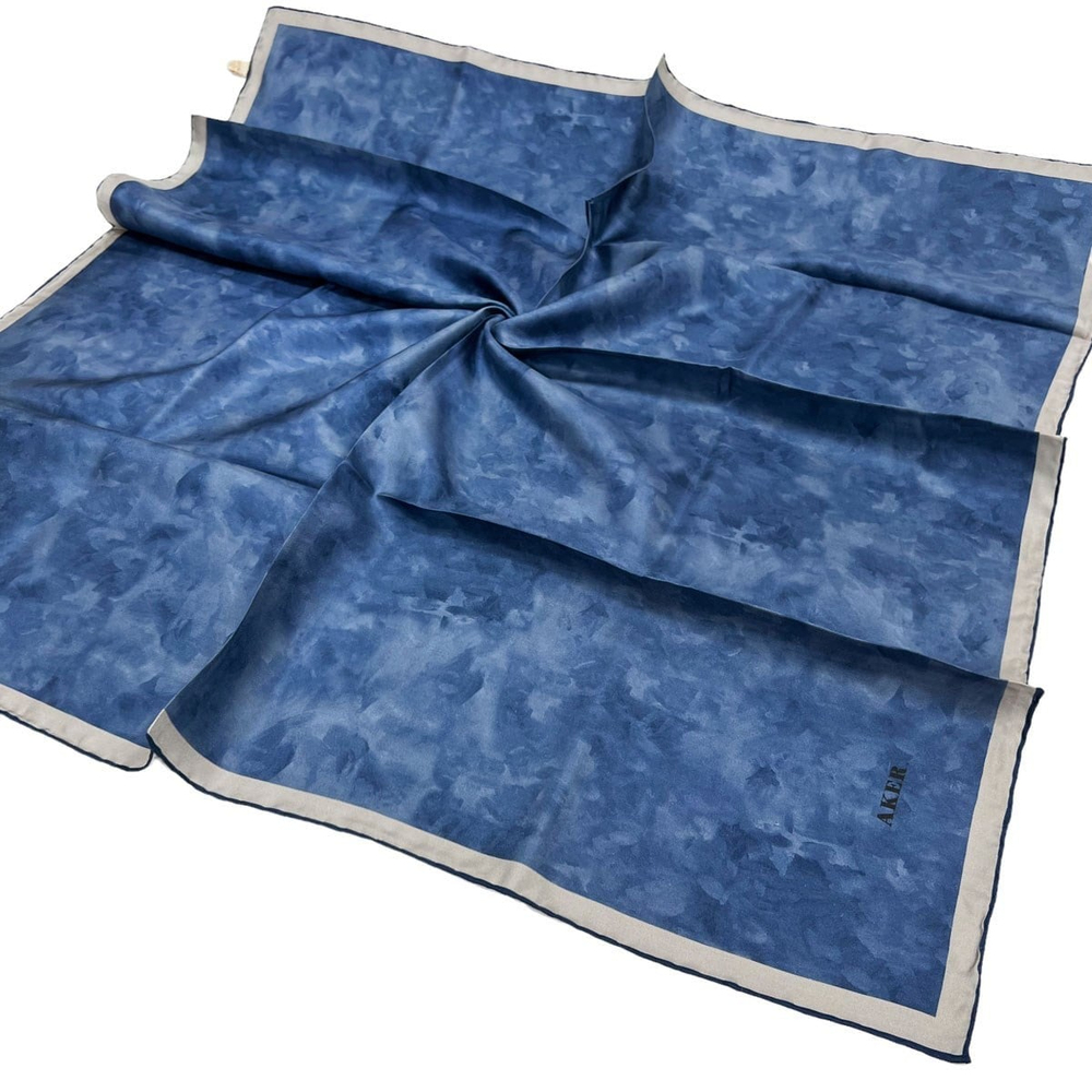 Aker İpek Eşarp - 7208713-924 İndigo Twill