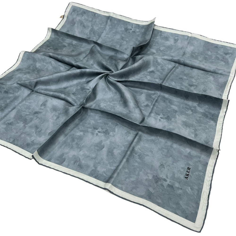 Aker İpek Eşarp - 7208713-925 Metalik Mavi Twill