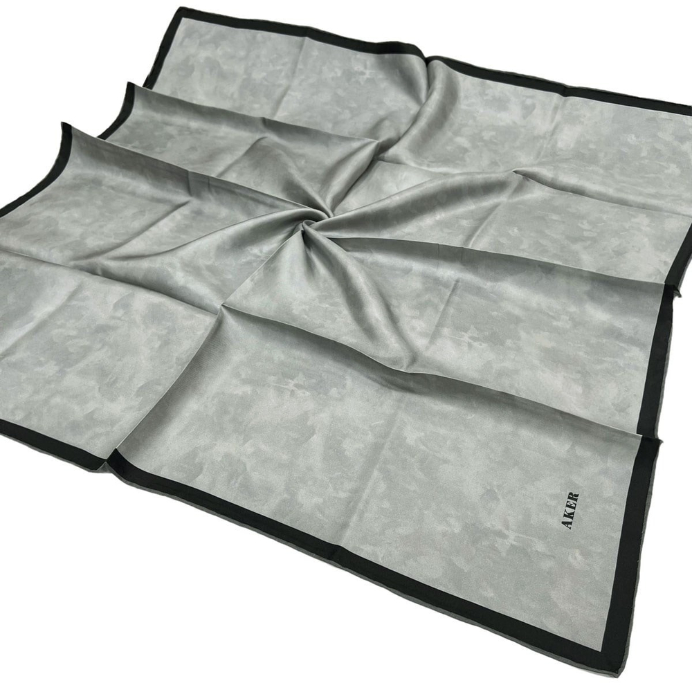 Aker İpek Eşarp - 7208713-975 Koyu Gri Siyah Twill