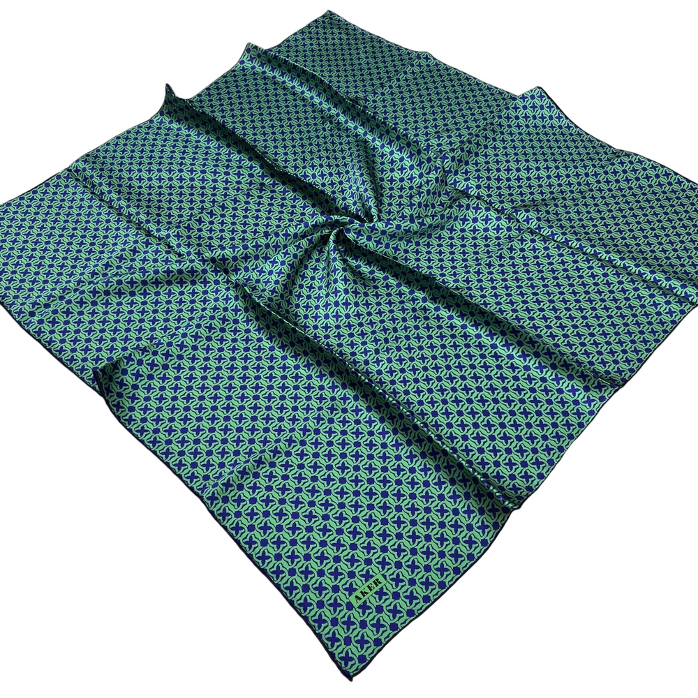 Aker İpek Eşarp - 8921713-992 Saks Yeşil Twill