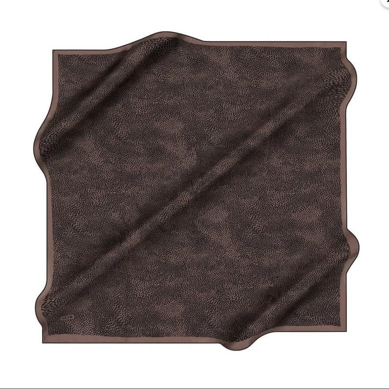 Aker İpek Eşarp - 8957713-911 Kahverengi Siyah Twill