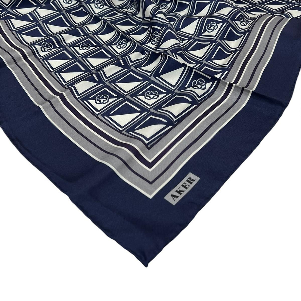 Aker İpek Eşarp - 8968713-921 Lacivert Twill