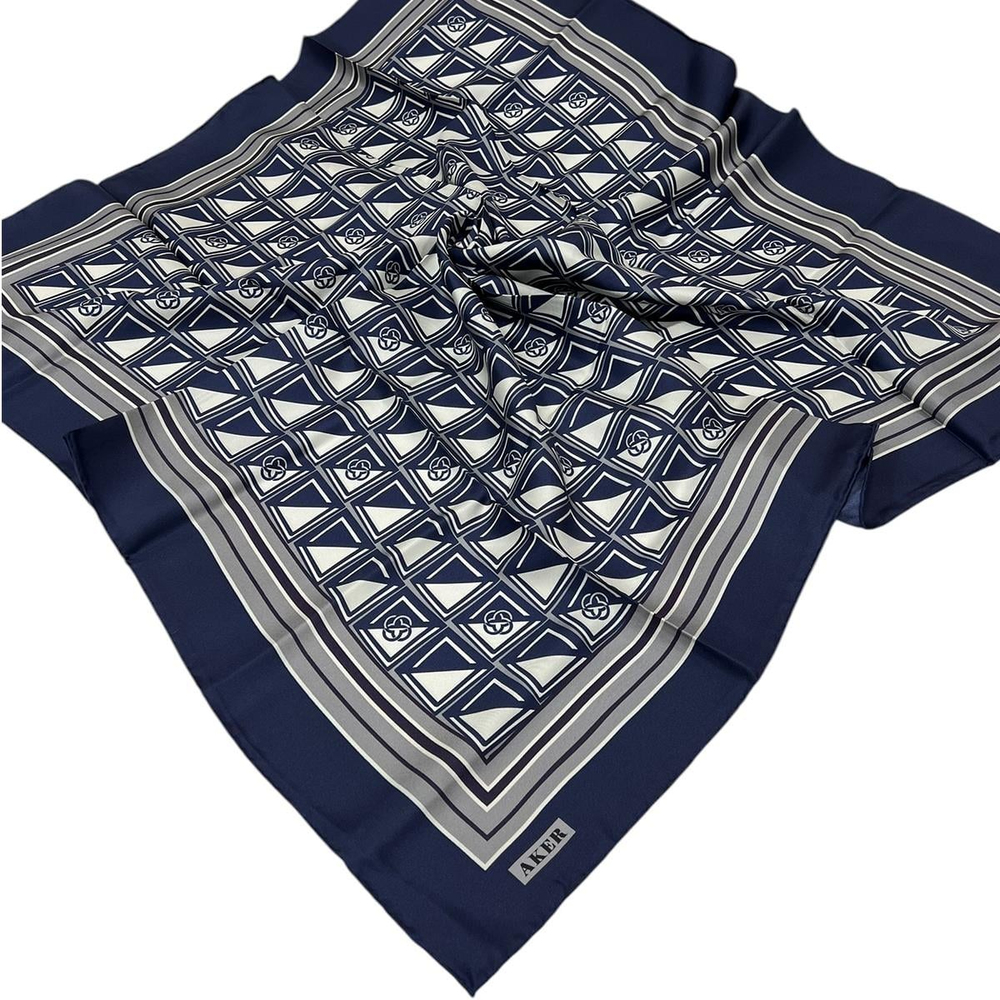 Aker İpek Eşarp - 8968713-921 Lacivert Twill