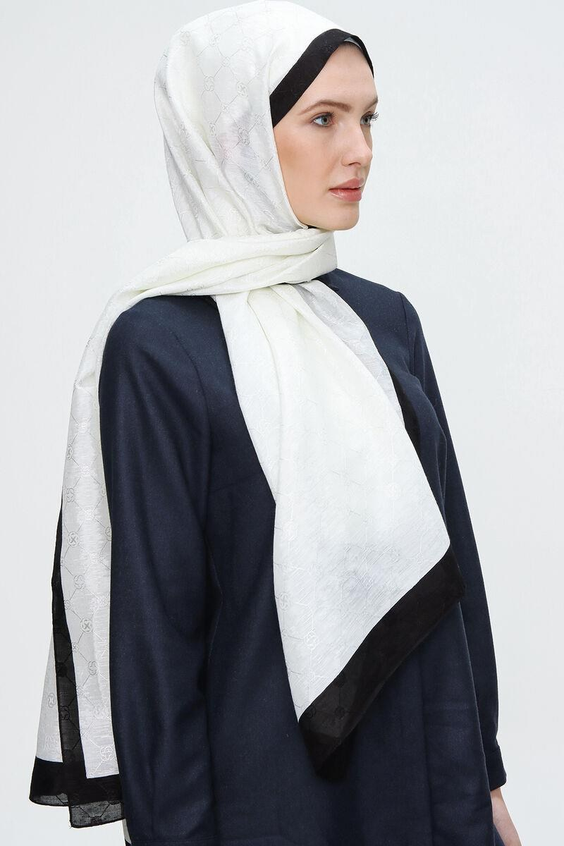 Aker Koza Şal - Krem Siyah 910