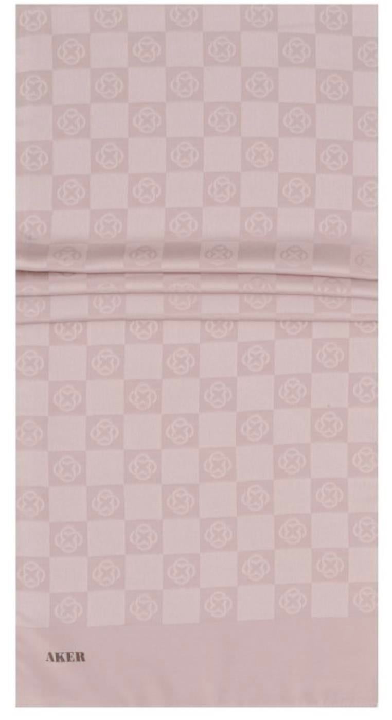 Aker Monogram Şal - Yeni Dama Desenli - Pudra 991