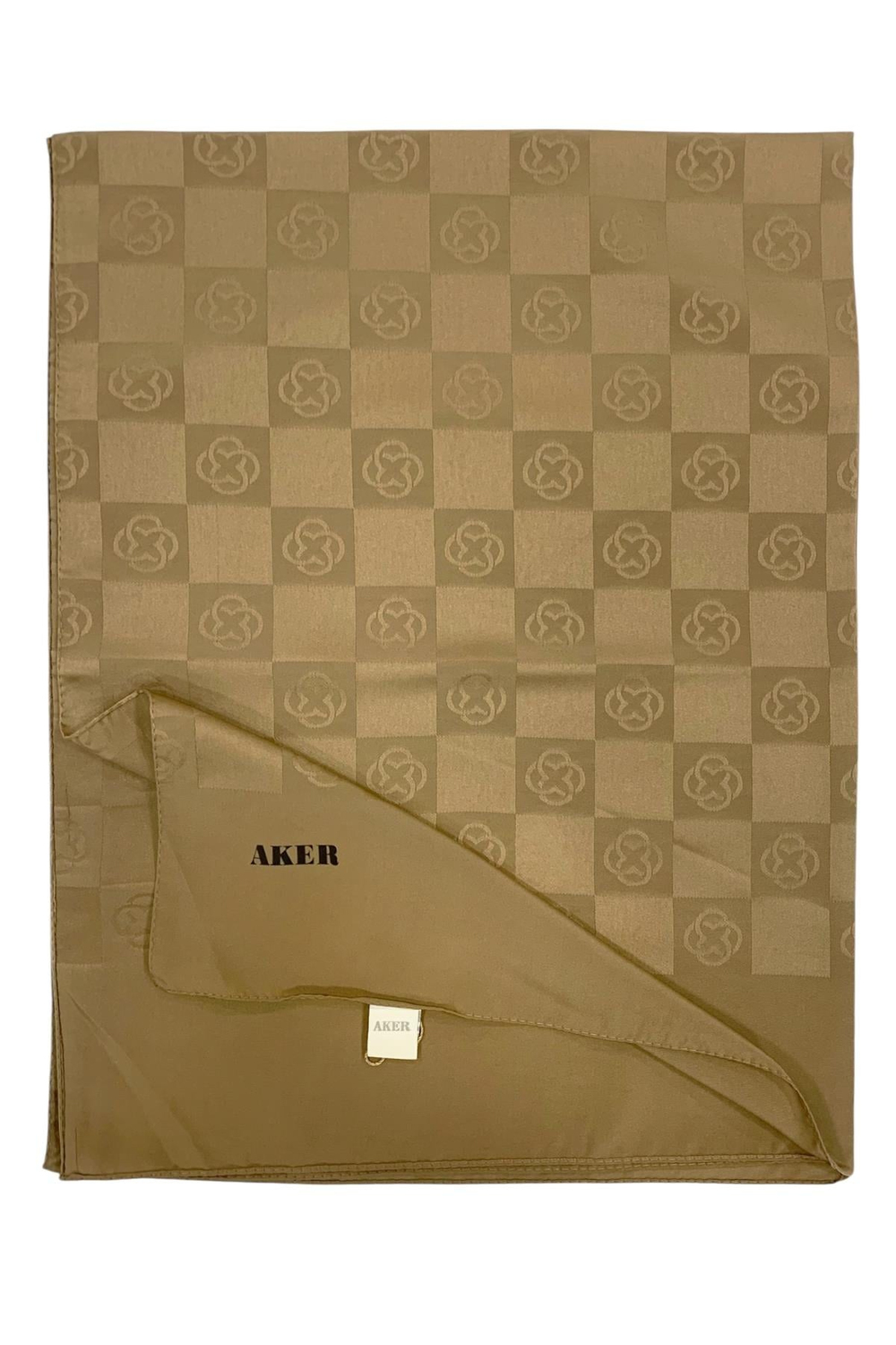 Aker Monogram Şal - Yeni Dama Desenli - Açık Vizon 933