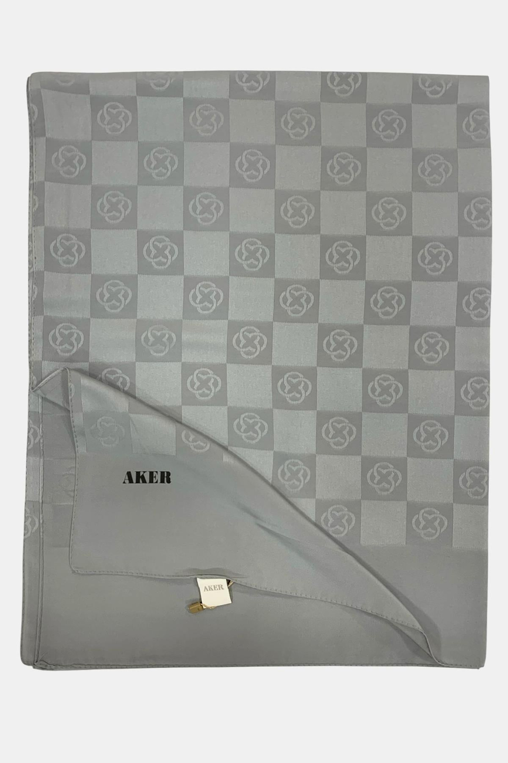 Aker Monogram Şal - Yeni Dama Desenli - Açık Füme 972