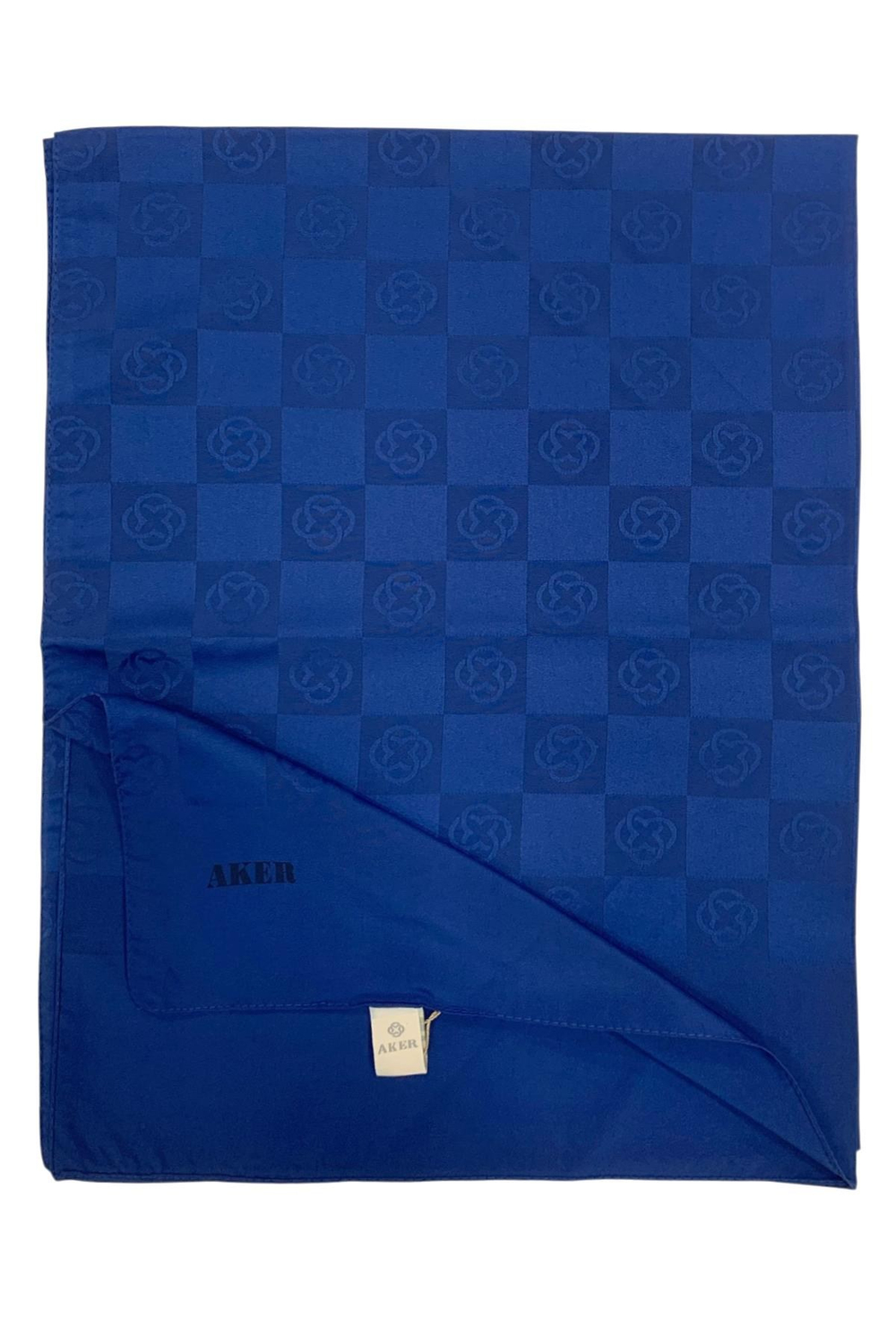 Aker Monogram Şal - Yeni Dama Desenli - Saks 922