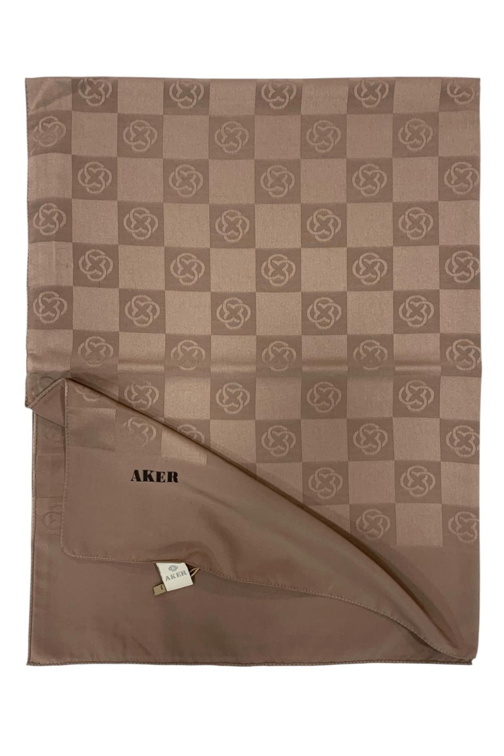 Aker Monogram Şal - Yeni Dama Desenli - Vizon 932