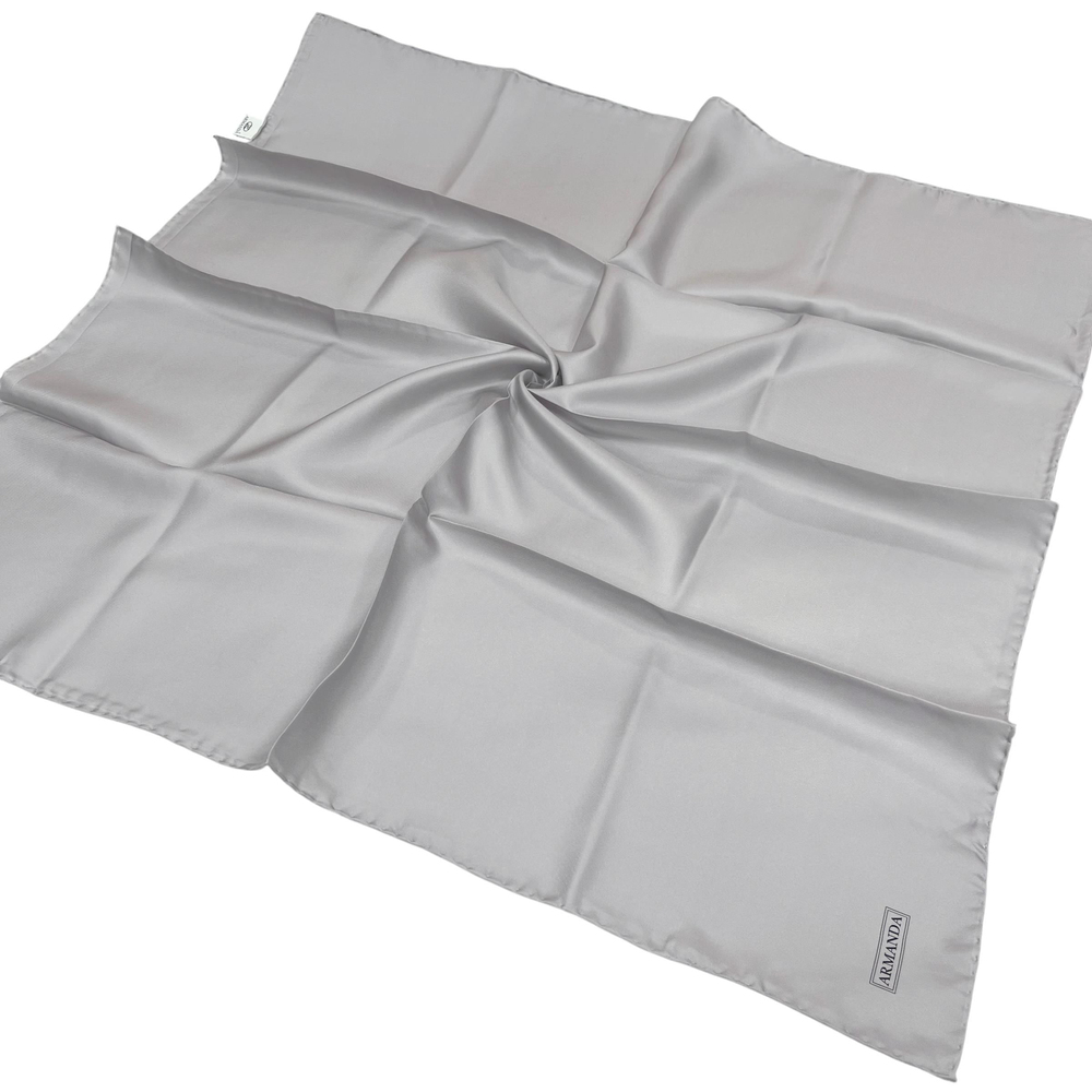 Armanda Düz İpek Eşarp Twill - Gri