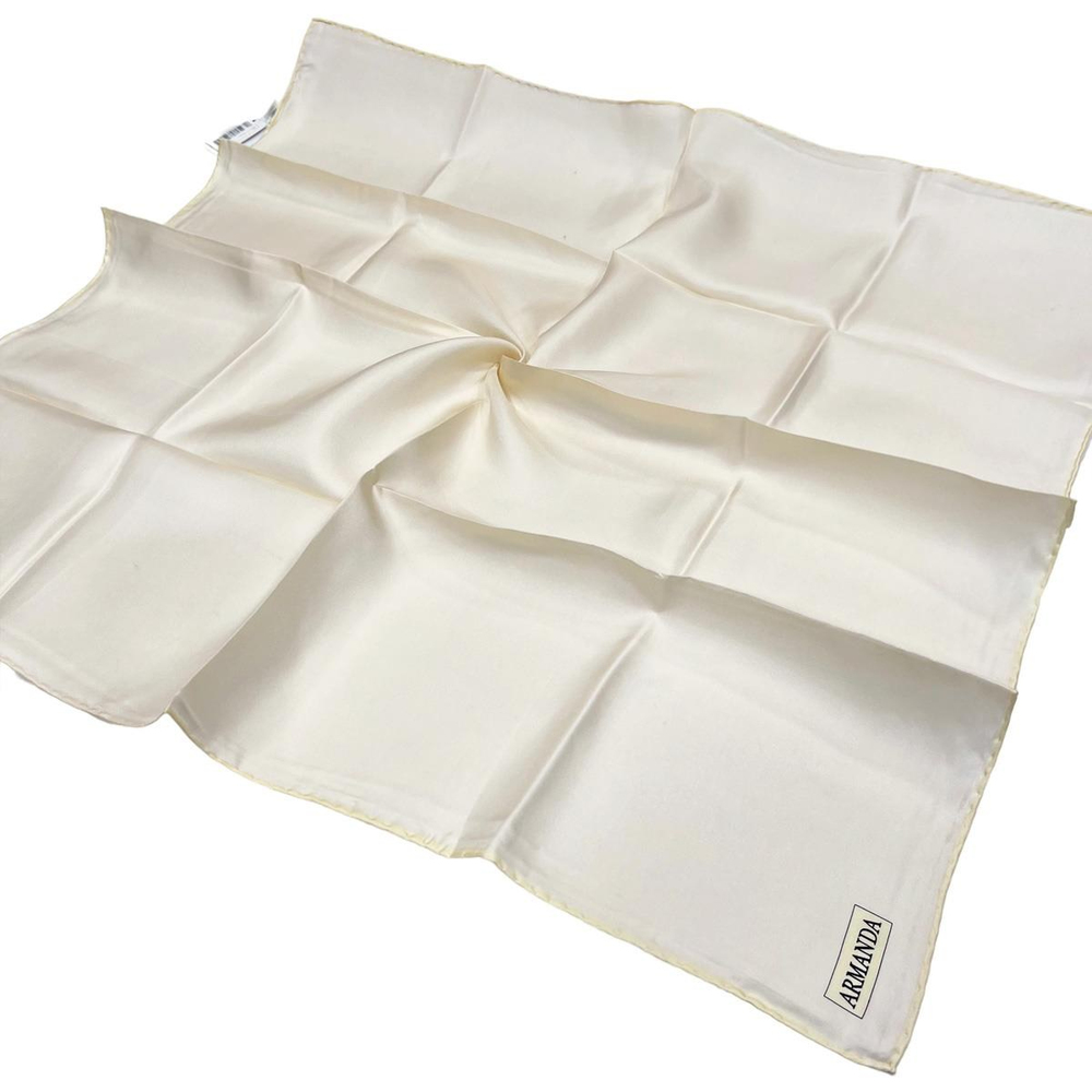 Armanda Düz İpek Eşarp Twill - Krem
