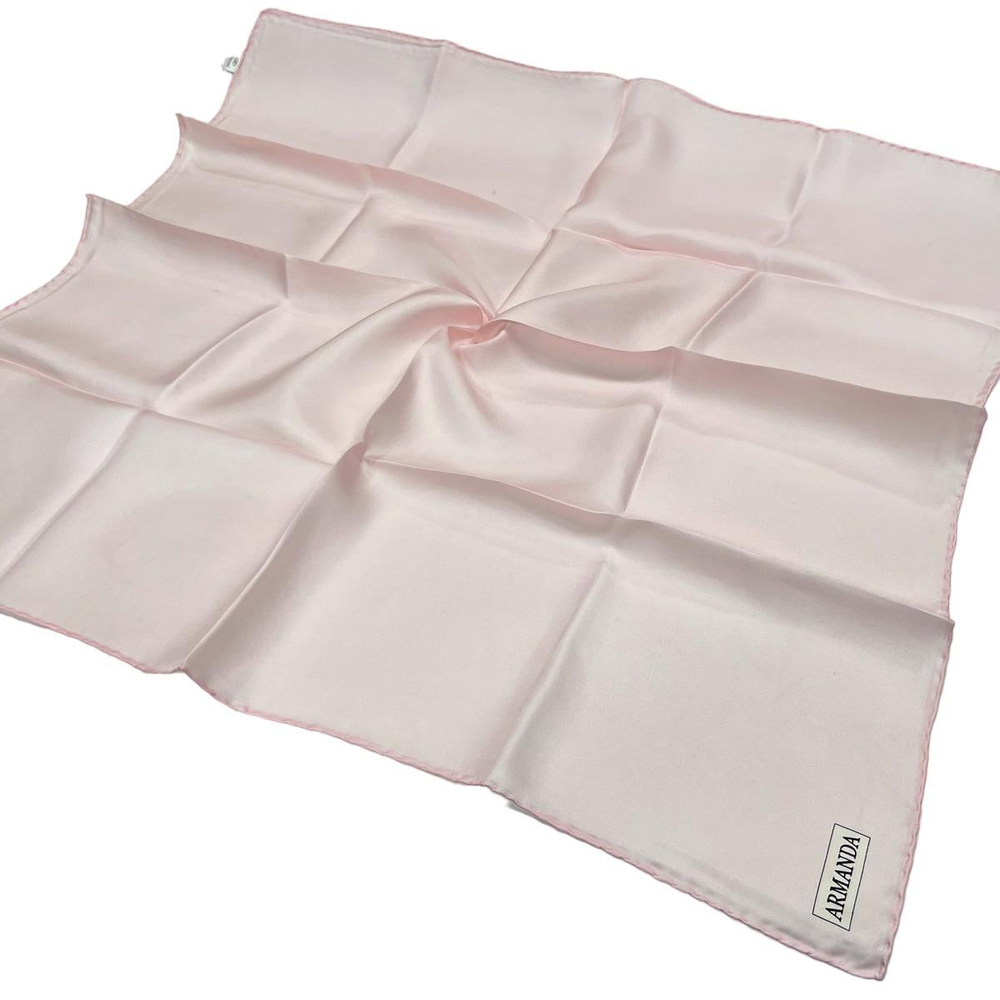 Armanda Düz İpek Eşarp Twill - Toz Pembe