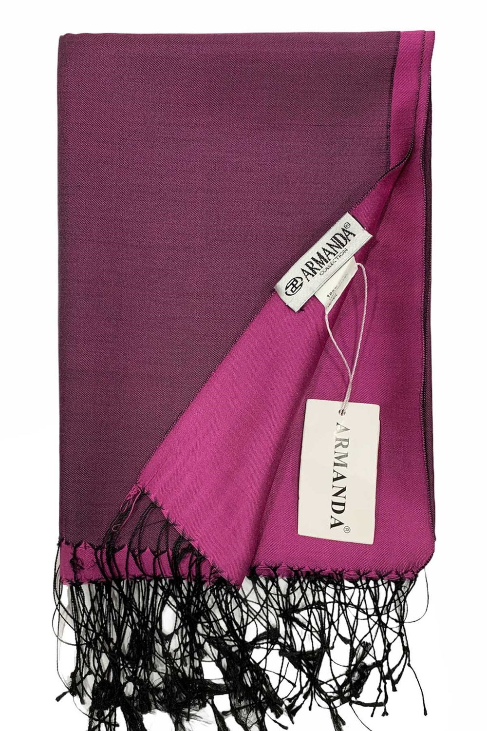 Armanda İpek Şal - Pembe Siyah