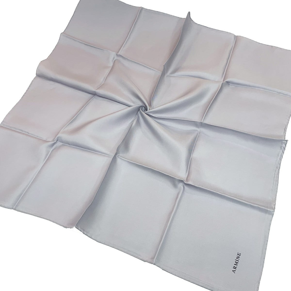 Armine Düz İpek Eşarp - 1033 Gümüş Twill