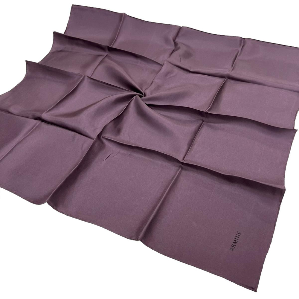Armine Düz İpek Eşarp - 1128 İncir Moru Twill