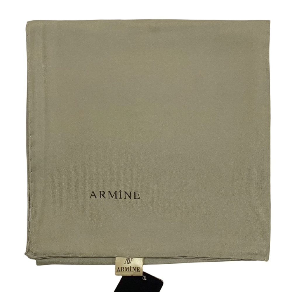 Armine Düz İpek Eşarp - 1258 Yağ Yeşili Twill