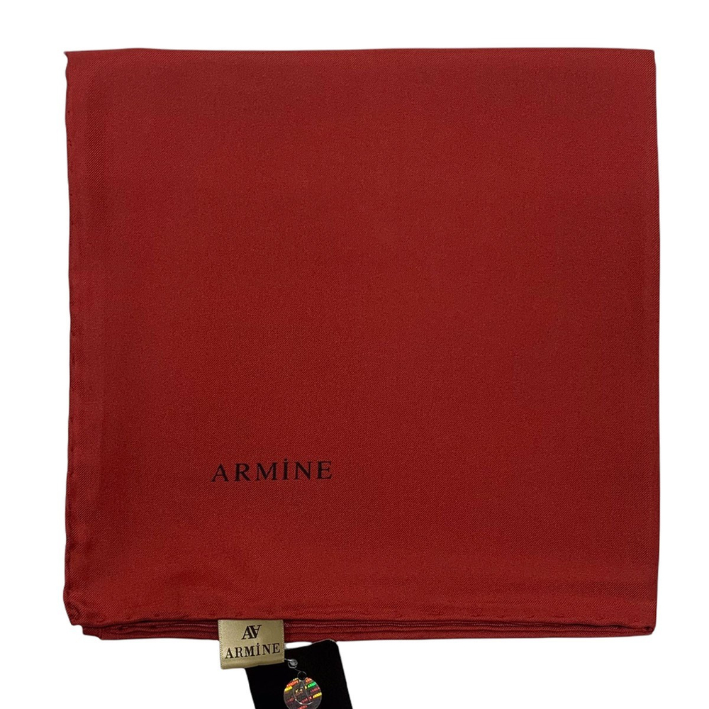 Armine Düz İpek Eşarp - 1274 Kırmızı Twill