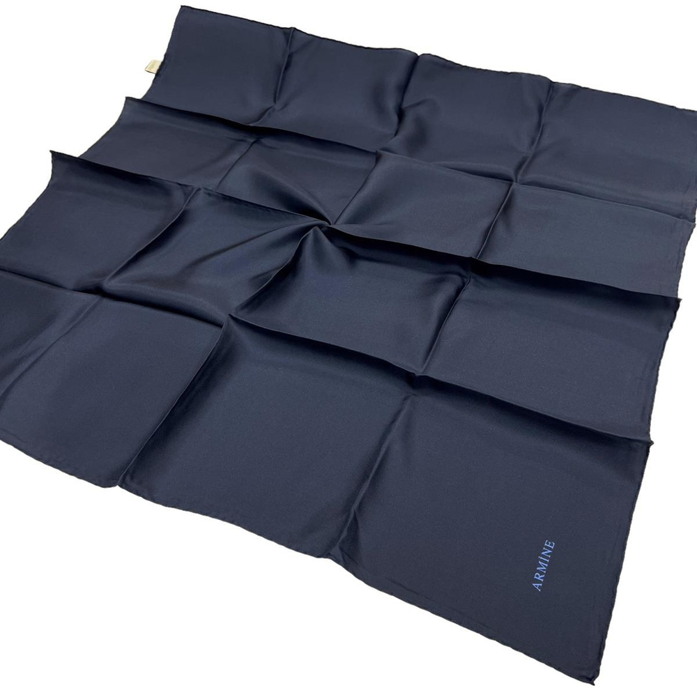 Armine Düz İpek Eşarp - 1302 Lacivert Twill