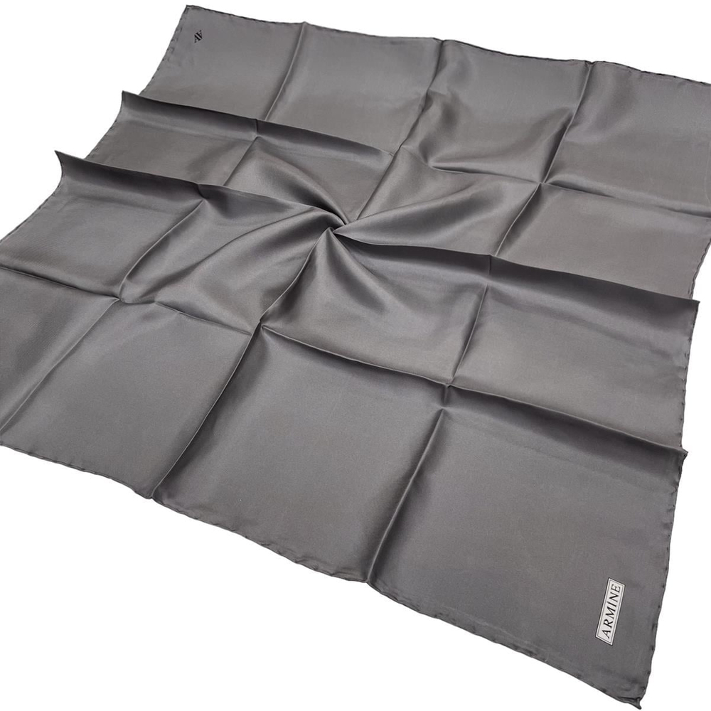 Armine Düz İpek Eşarp - 131 Füme Twill
