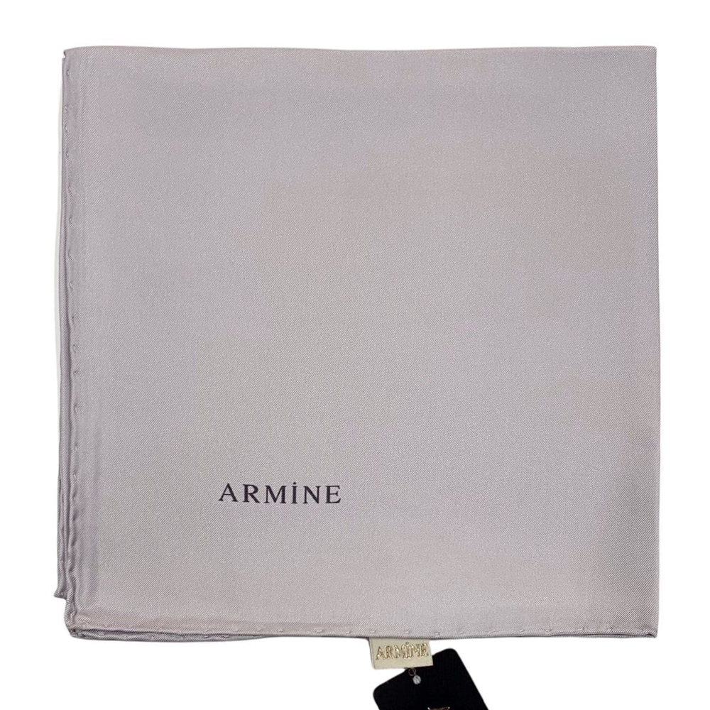 Armine Düz İpek Eşarp - 1334 Gümüş Twill