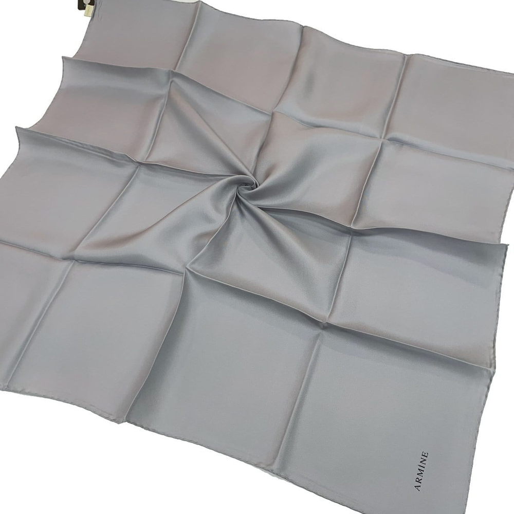 Armine Düz İpek Eşarp - 1393 Gri Twill