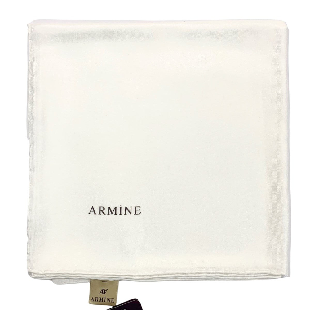 Armine Düz İpek Eşarp - 1466 İnci Beyaz Twill