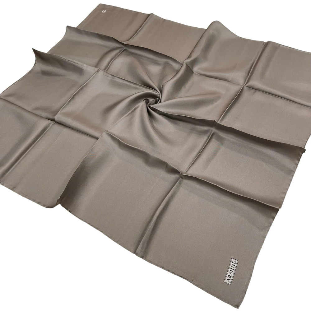 Armine Düz İpek Eşarp - 22 Vizon Twill