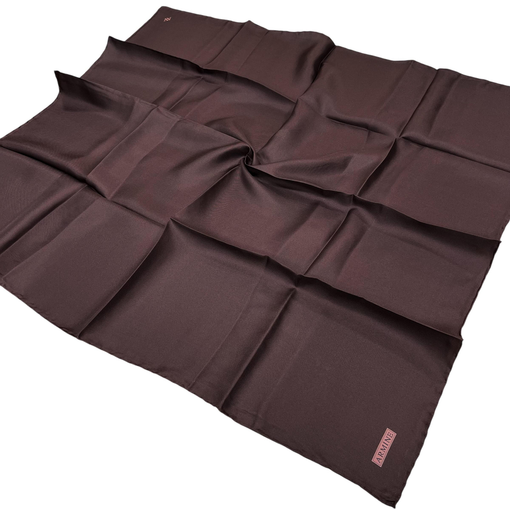 Armine Düz İpek Eşarp - 560 Acı Kahve Twill