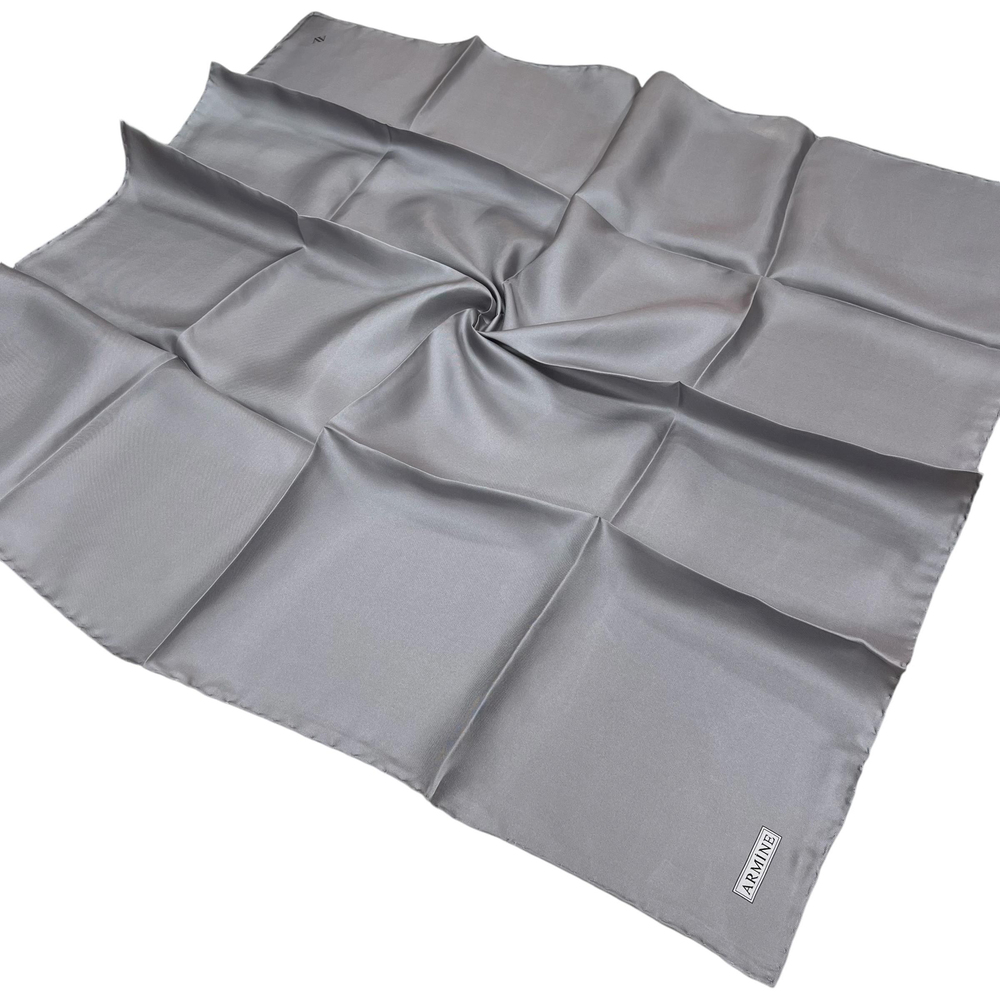 Armine Düz İpek Eşarp - 598 Koyu Gri Twill