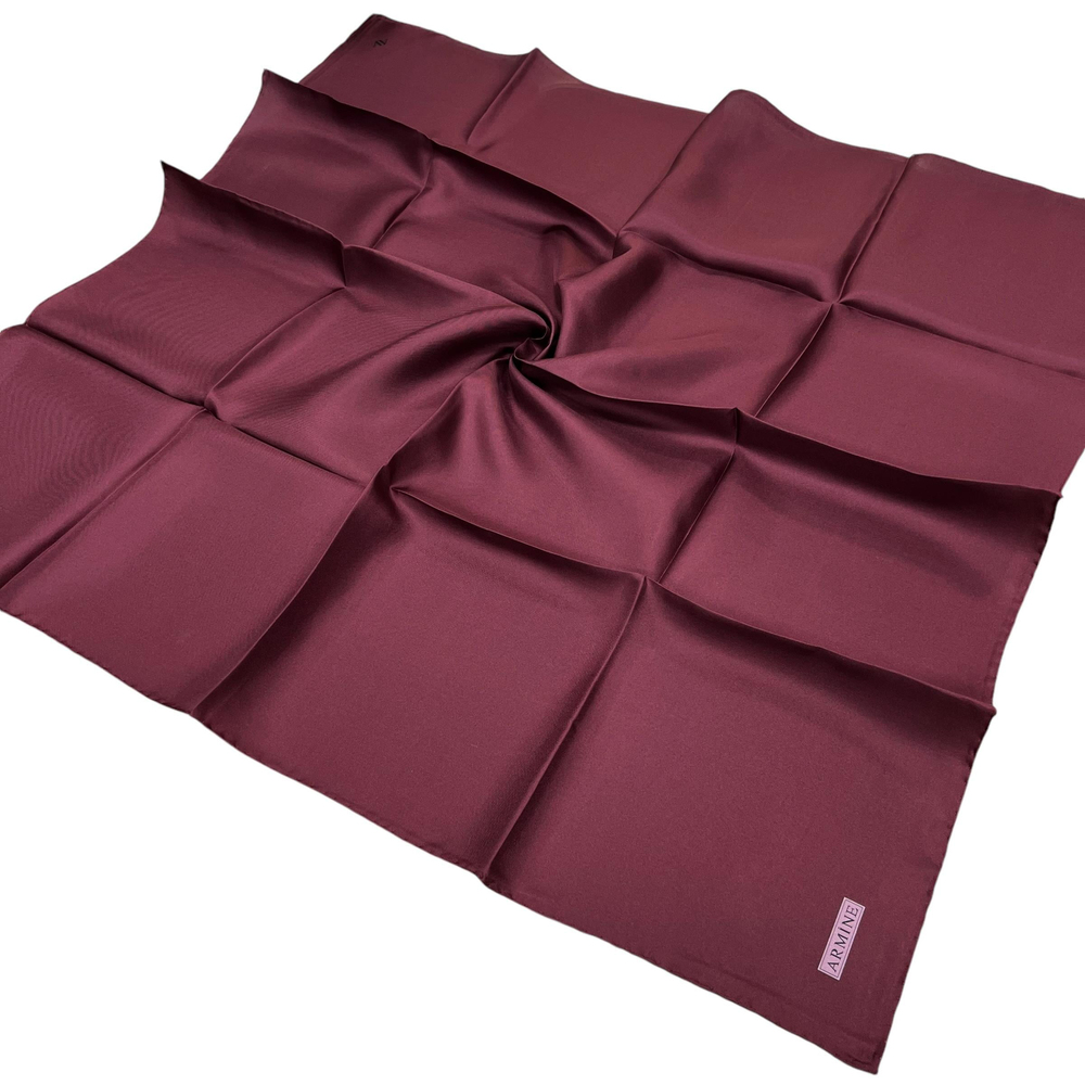 Armine Düz İpek Eşarp - 686 Bordo Twill