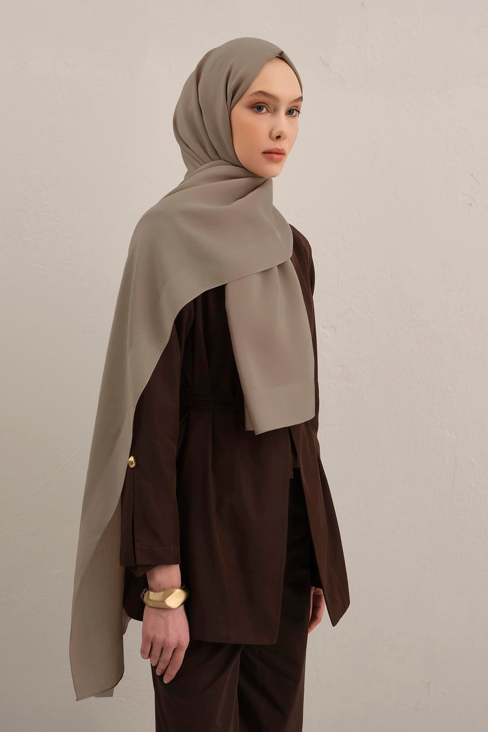 Armine Düz Lyocell Şal - Soft Taş 07