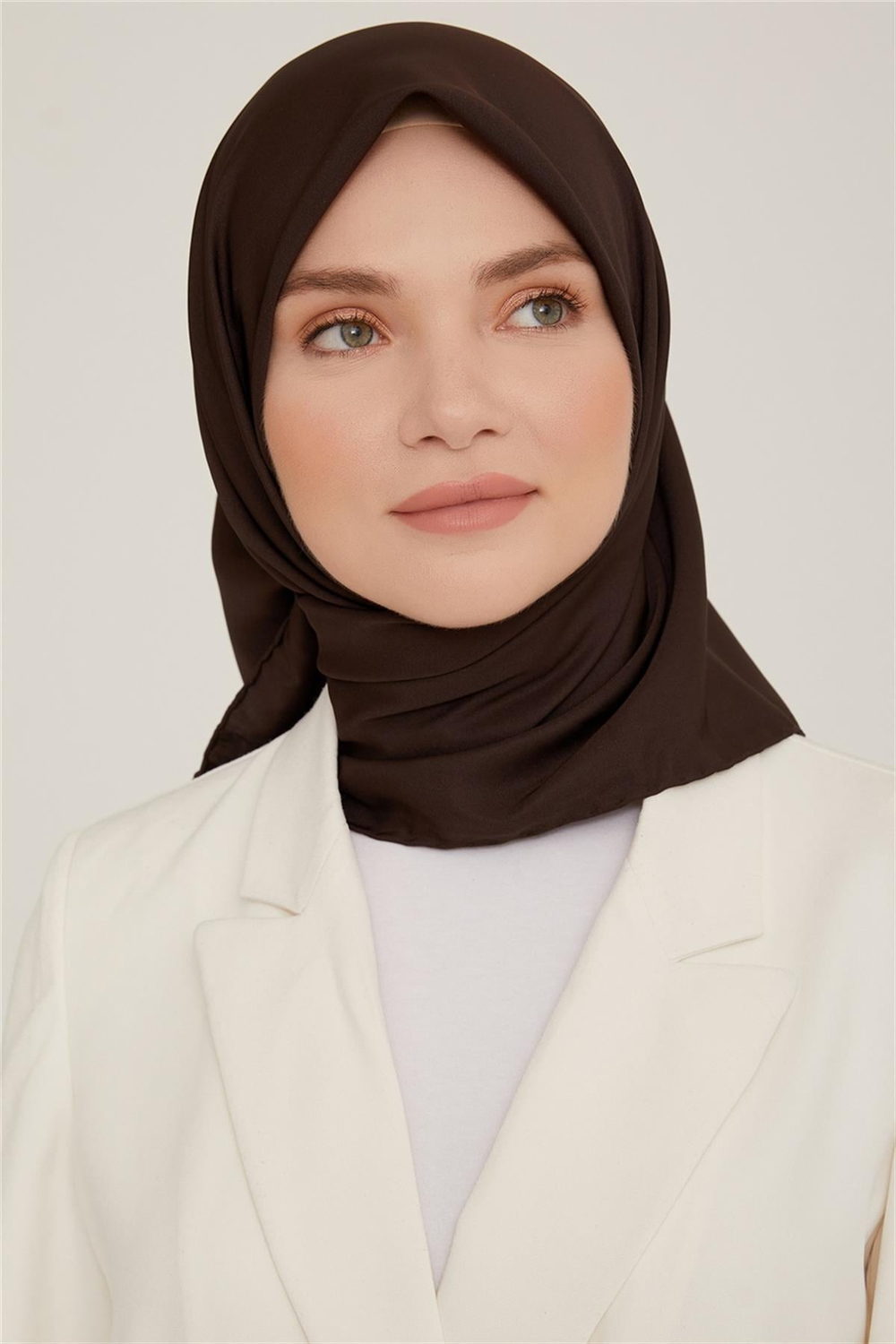 Armine Düz Twill Eşarp - Acı Kahve 780